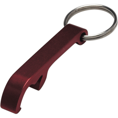 Picture of THE CITY - BOTTLE OPENER KEYRING in Red.