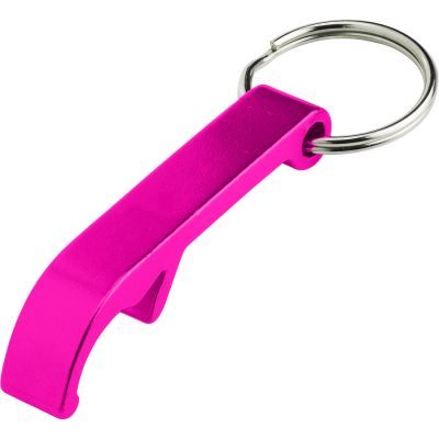 THE CITY - BOTTLE OPENER KEYRING in Pink.