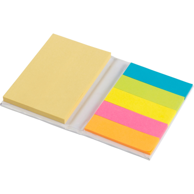 Picture of NOTE BOOK with Sticky Notes in White.