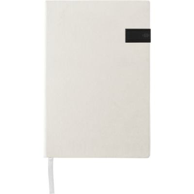 Picture of NOTE BOOK (APPROX A5) with USB Drive in White.