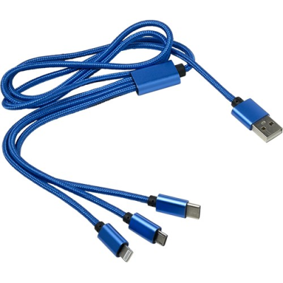 Picture of THE DANBURY - USB CHARGER CABLE in Cobalt Blue.