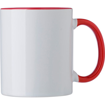 Picture of CERAMIC POTTERY MUG (300ML) in Red.