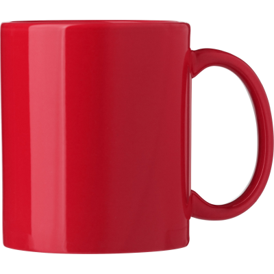 Picture of 300ML CERAMIC POTTERY COLOUR MUG in Red.