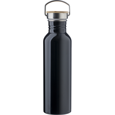 Picture of STAINLESS STEEL METAL BOTTLE (700ML) SINGLE WALLED in Black