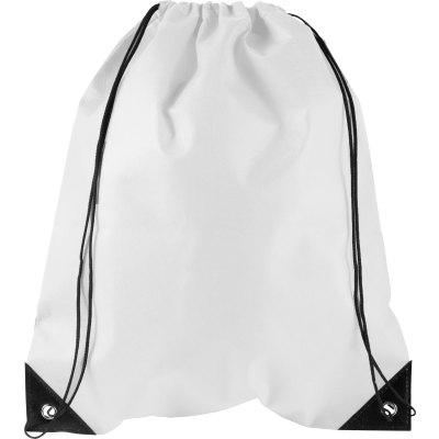 Picture of DRAWSTRING BACKPACK RUCKSACK in White.