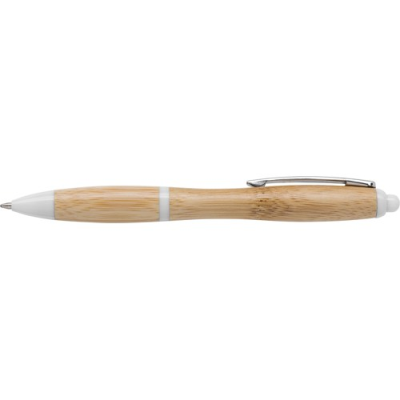 Picture of BAMBOO BALL PEN in White.