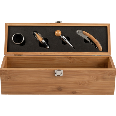 Picture of BAMBOO WINE GIFTSET in Brown.