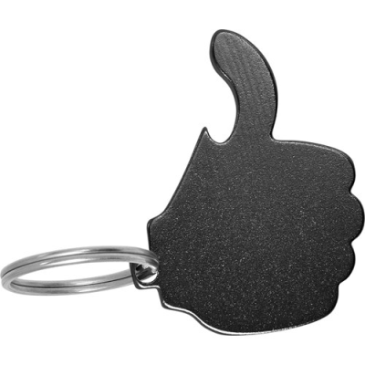 KEY HOLDER KEYRING with Bottle Opener in Black.