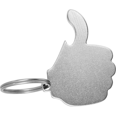 KEY HOLDER KEYRING with Bottle Opener in Silver.