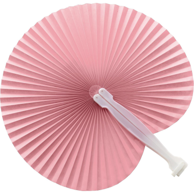 Picture of PAPER HAND HELD FAN in Pink.