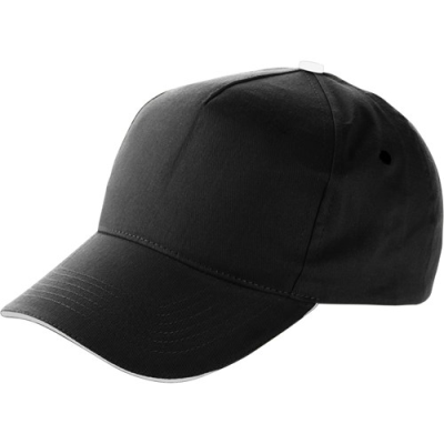 Picture of BASEBALL CAP with Sandwich Peak in Black