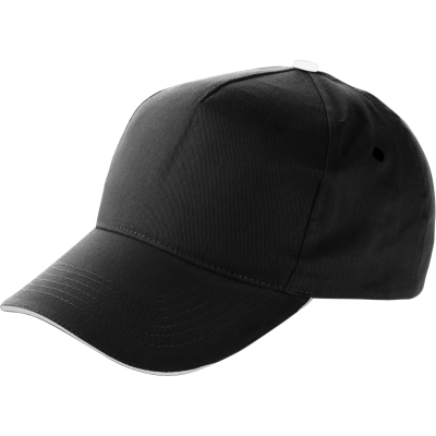 Picture of BASEBALL CAP with Sandwich Peak in Black.