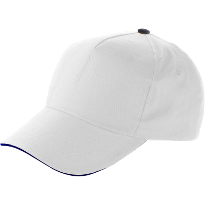 Picture of BASEBALL CAP with Sandwich Peak in White