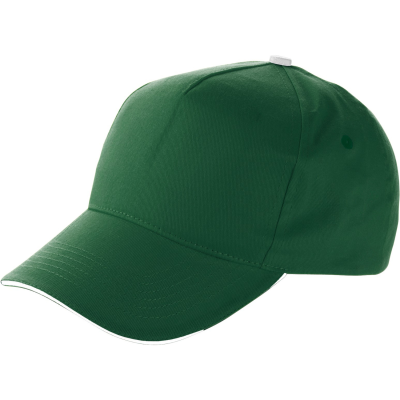 Picture of BASEBALL CAP with Sandwich Peak in Green.