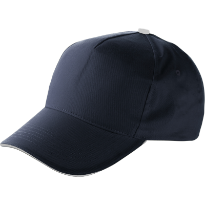 Picture of BASEBALL CAP with Sandwich Peak in Blue.