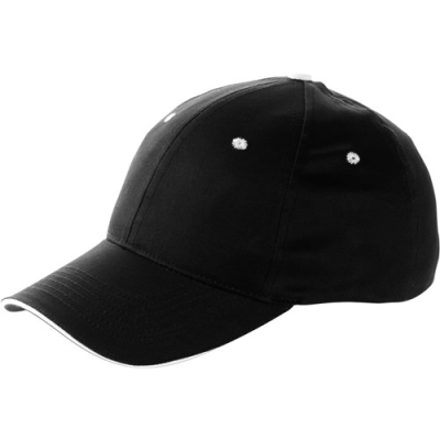 Picture of BASEBALL CAP with Sandwich Peak in Black.