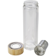 Picture of GLASS AND BAMBOO BOTTLE with Tea Infuser (420Ml) in Brown