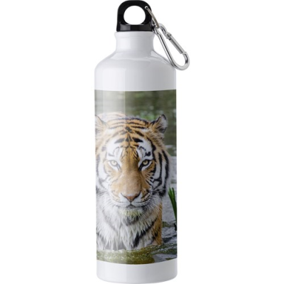 Picture of ALUMINIUM METAL WATER BOTTLE (750 ML) in White.