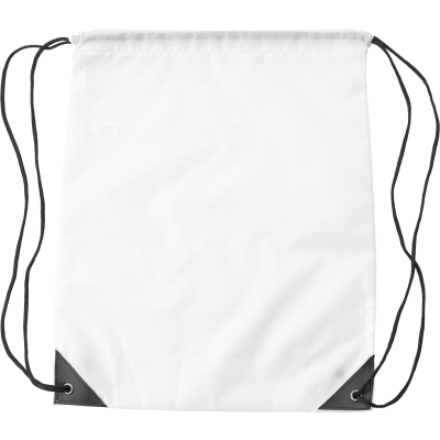 Picture of RPET DRAWSTRING BACKPACK RUCKSACK in White.