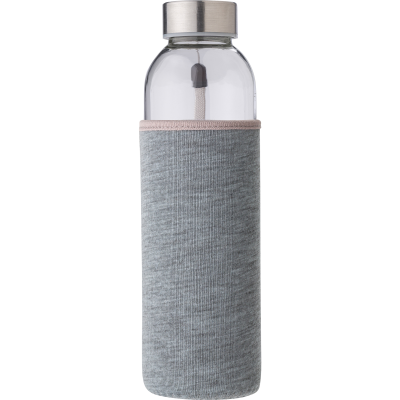 Picture of GLASS BOTTLE with Sleeve (500Ml) in Grey.