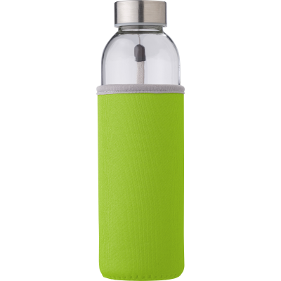 Picture of GLASS BOTTLE with Sleeve (500Ml) in Lime.