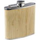 Picture of STAINLESS STEEL METAL AND BAMBOO HIP FLASK in Brown