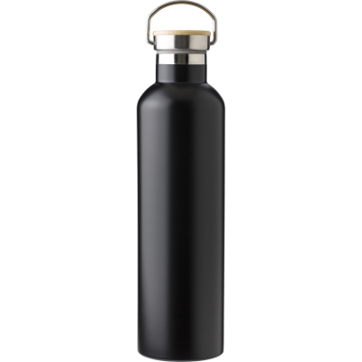 Picture of STAINLESS STEEL METAL DOUBLE WALLED BOTTLE (1L) in Black