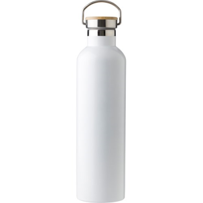 Picture of STAINLESS STEEL METAL DOUBLE WALLED BOTTLE (1L) in White