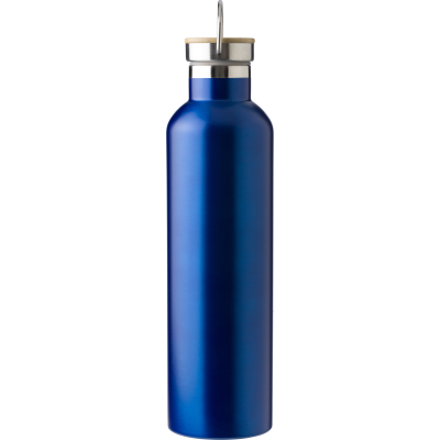 Picture of STAINLESS STEEL METAL DOUBLE WALLED BOTTLE (1L) in Blue.