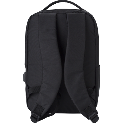 Picture of RPET LAPTOP BACKPACK RUCKSACK in Black