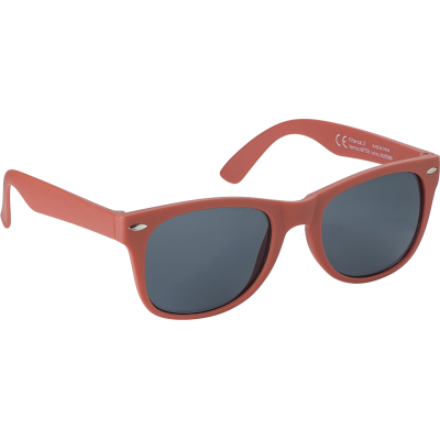 Picture of RECYCLED PLASTIC SUNGLASSES in Red.