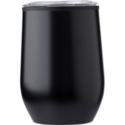 Picture of THE TRESCO - DOUBLE WALL STAINLESS STEEL METAL MUG (300 ML) in Black