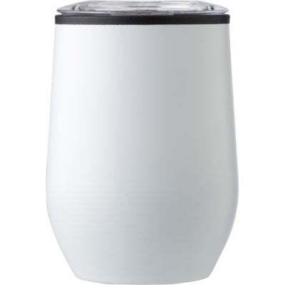 Picture of THE TRESCO - DOUBLE WALL STAINLESS STEEL METAL MUG (300 ML) in White
