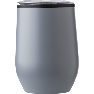 Picture of THE TRESCO - DOUBLE WALL STAINLESS STEEL METAL MUG (300 ML) in Grey