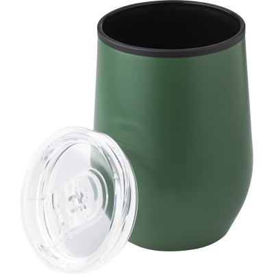 Picture of THE TRESCO - DOUBLE WALL STAINLESS STEEL METAL MUG (300 ML) in Forest Green