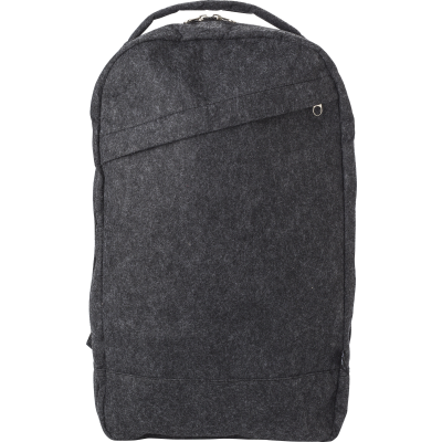 Picture of RPET FELT BACKPACK RUCKSACK in Dark Grey.