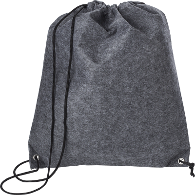 Picture of RPET FELT DRAWSTRING BACKPACK RUCKSACK in Grey