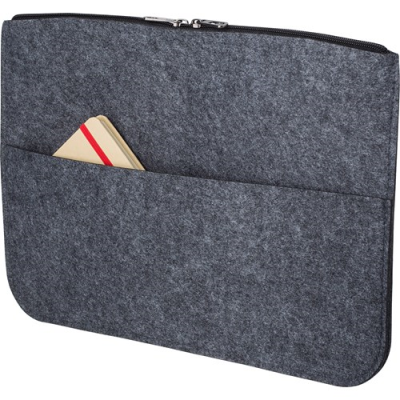 Picture of RPET FELT LAPTOP POUCH in Grey.