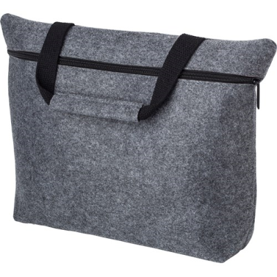 Picture of RPET FELT DOCUMENT BAG in Grey.