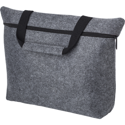 Picture of RPET FELT DOCUMENT BAG in Grey.