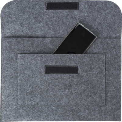 Picture of RPET FELT DOCUMENT BAG in Grey.