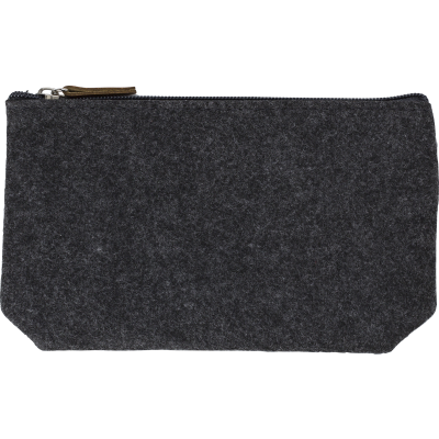 Picture of RPET FELT TOILETRY BAG in Grey.