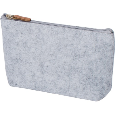 Picture of RPET FELT TOILETRY BAG in Pale Grey