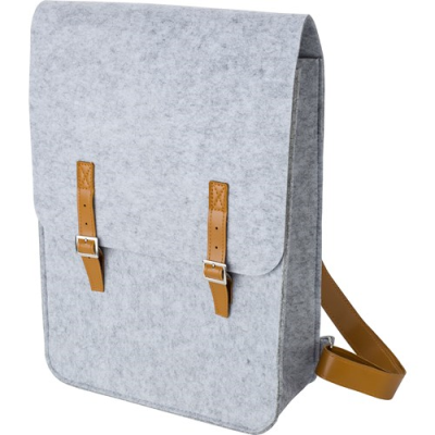 Picture of RPET FELT BACKPACK RUCKSACK in Pale Grey.
