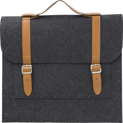 Picture of RPET FELT DOCUMENT BAG in Grey.