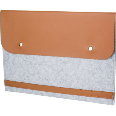 Picture of RPET FELT LAPTOP POUCH in Pale Grey.