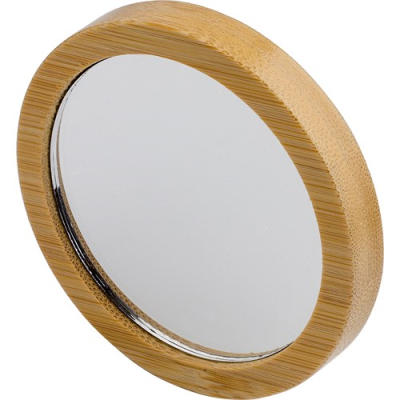 Picture of THE ALICE - BAMBOO POCKET MIRROR in Brown