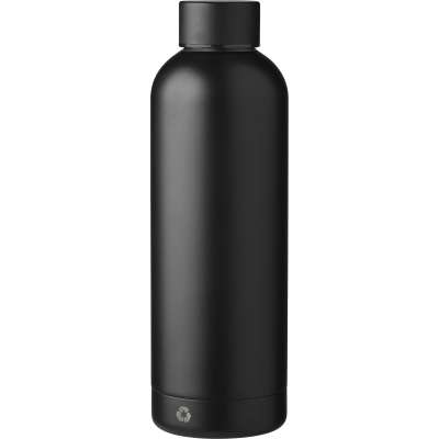 Picture of THE ALASIA - RECYCLED STAINLESS STEEL METAL DOUBLE WALLED BOTTLE (500ML) in Black