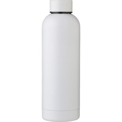 Picture of THE ALASIA - RECYCLED STAINLESS STEEL METAL DOUBLE WALLED BOTTLE (500ML) in White