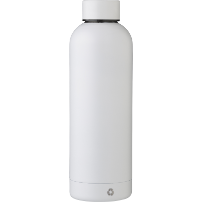 Picture of THE ALASIA - RECYCLED STAINLESS STEEL METAL DOUBLE WALLED BOTTLE (500ML) in White